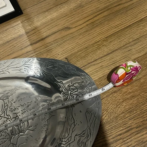 Arthur Court 1989 Horses Wolfs Serving Platter Silver Embossed Oval Tray Vintage - Picture 4 of 6